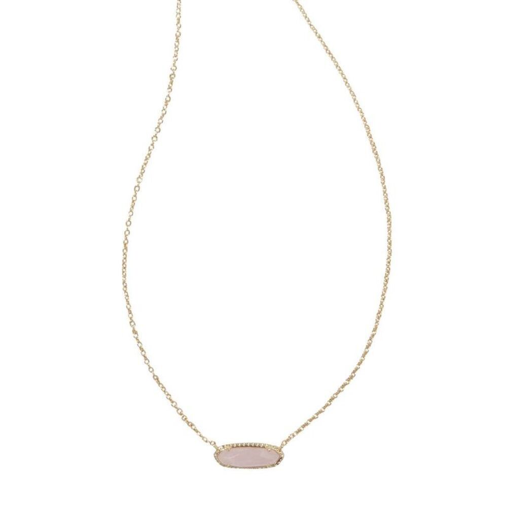 Kendra Scott Eva 14K Gold Plated Rose Quartz Pendant Necklace (19")